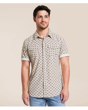 Gentry County Steer Athletic Performance Stretch Shirt - Brown