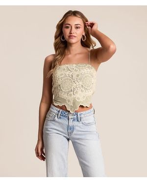 Miss Me Crochet Tank Top - Green