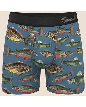 Shinesty The Catch Of The Day Stretch Boxer Briefs - Blue