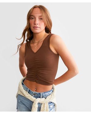 FITZ + EDDI Ruched 2 Way Tank Top - Brown