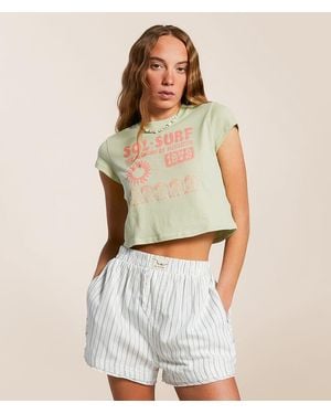 Billabong Sol Surf Cropped T-Shirt - Natural
