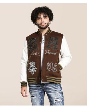 Rock Revival Varsity Jacket - Brown