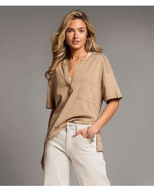 BKE Washed Top - Natural