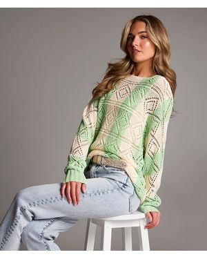 BKE Pointelle Striped Sweater - Multicolor