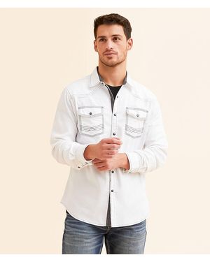 BKE Embroidered Athletic Stretch Shirt - White