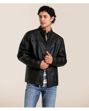 Buckle Black Moto Pleather Jacket - Black