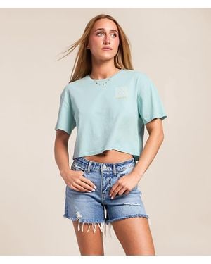 Hurley Quadrant Cropped T-Shirt - Blue