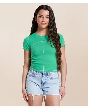 FITZ + EDDI Contrast Stitch T-Shirt - Green