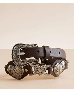 BKE Engraved Heart Belt - Black