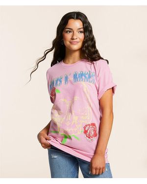Bravado Guns N' Roses Oversized Band T-Shirt - Pink