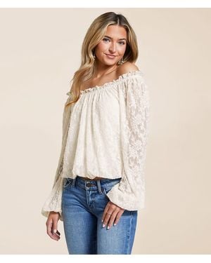 Daytrip Lace Off The Shoulder Top - Natural