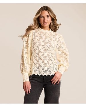 Daytrip Side Tie Lace Top - Natural