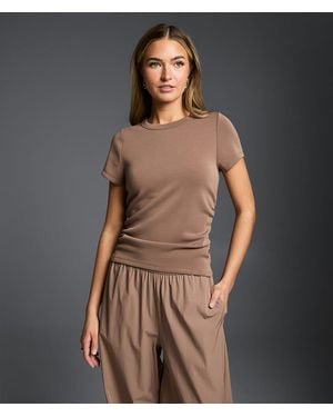 Buckle Black Ruched Top - Gray