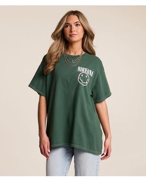 Merch Traffic Nirvana Oversized Band T-Shirt - Green
