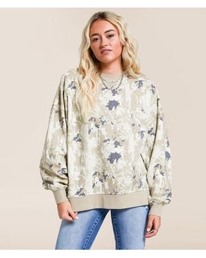 Gilded Intent Camo Oversized Pullover - Natural