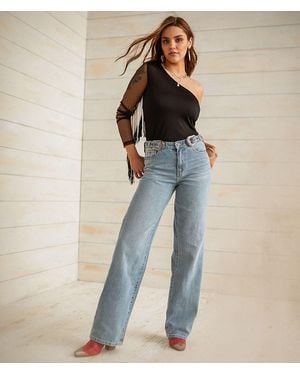 Sterling & Stitch Ultra High Rise Wide Leg Jean - Blue