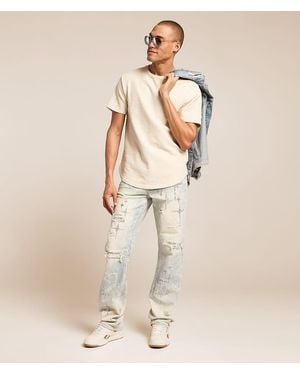 Smoke Rise Rhinestone Straight Stretch Jean - Natural