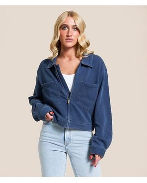 Z Supply Heritage Knit Denim Jacket - Blue