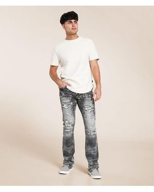 Smoke Rise Lazy Stacked Flare Stretch Jean - Natural