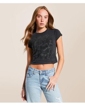 Affliction Club Chapter Baby Cropped T-Shirt - Black