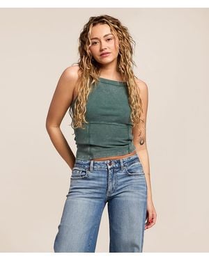 Gilded Intent Washed Tank Top - Blue
