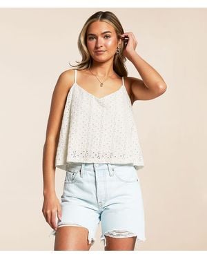 Z Supply Sylvie Eyelet Cropped Tank Top - White