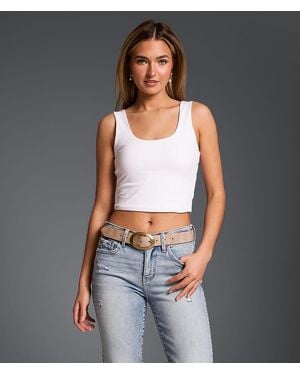 Buckle Black Shaping & Smoothing Cropped Tank Top - Gray