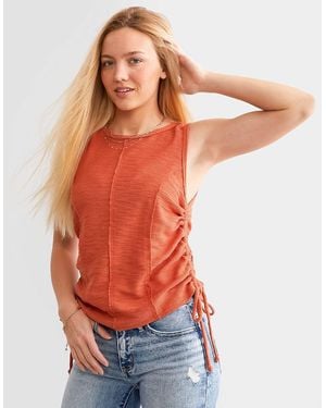 BKE Cinch Tie Tank Top - Orange