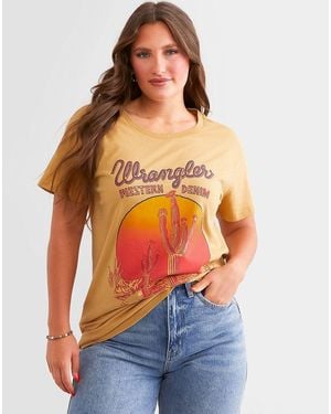 Wrangler Western Denim Cactus Oversized T-Shirt - Orange
