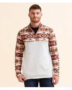 Departwest Southwestern Quarter Zip Pullover - White