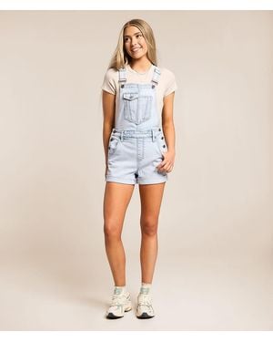 Hidden Jeans Dylan Denim Stretch Overall Short - Blue