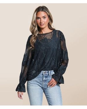Daytrip Floral Lace Top - Blue