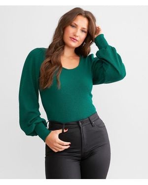 BKE Smocked Top - Green