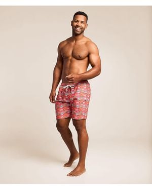 Tropical Bros Busch Light Fish Lures Stretch Swim Trunks - Orange