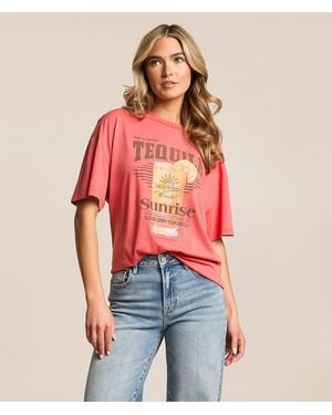 The Laundry Room Tequila Sunrise Oversized T-Shirt - Red