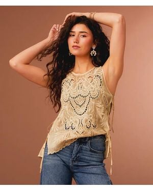 Gimmicks Embroidered Side Tie Tank Top - Orange