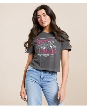 Kimes Ranch Party Cropped T-Shirt - Blue