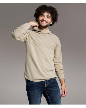 BKE Stonewash Crossover Hooded Sweater - Natural