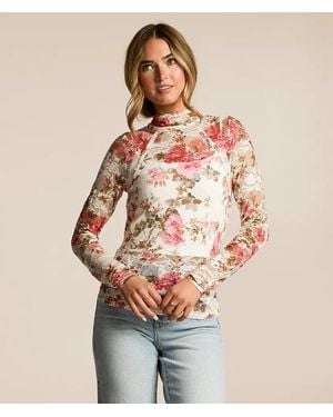 Willow & Root Floral Lace Top - Natural