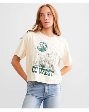 Modish Rebel Go West Celestial Cropped T-Shirt - White