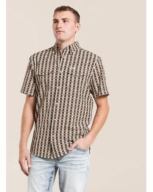 Farrell Senior Performance Stretch Shirt - Brown