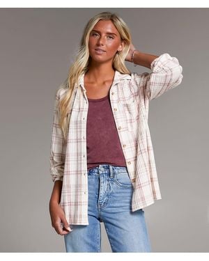 BKE Eased Plaid Shirt - Natural