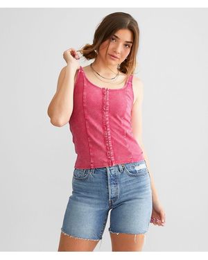 Gilded Intent Hidden Hook & Eye Tank Top - Red