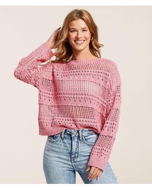 Willow & Root Pointelle Sweater - Red