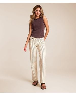 Hidden Jeans Blake Dad Striped Stretch Jean - Natural