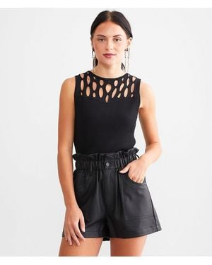 BKE Cut-Out Tank Top - Black