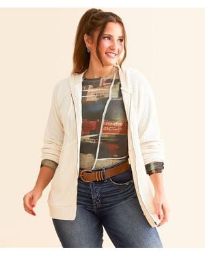 BKE Waffle Knit Hoodie - Natural