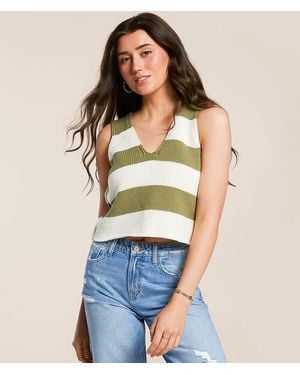Willow & Root Striped Sweater Tank Top - Blue