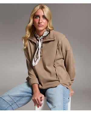 BKE Raw Edge Henley Pullover - Natural