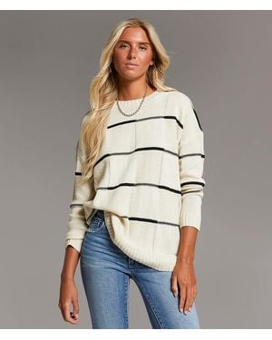 BKE Striped Sweater - White